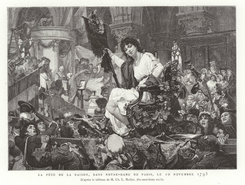 La Fête de la Raison à Notre-Dame de Paris, 10 novembre 1793 - French School
