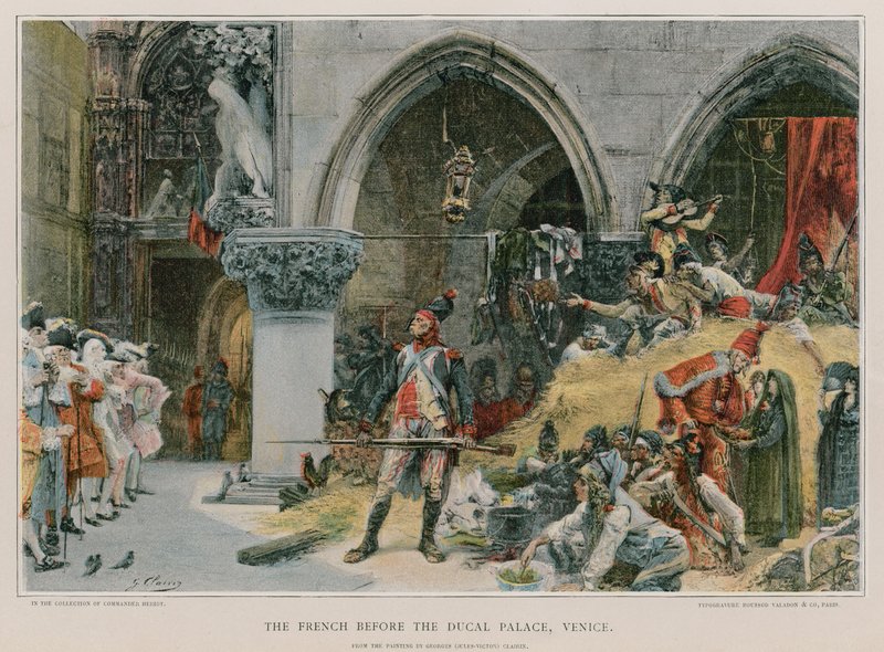 Les Français devant le Palais Ducal - French School