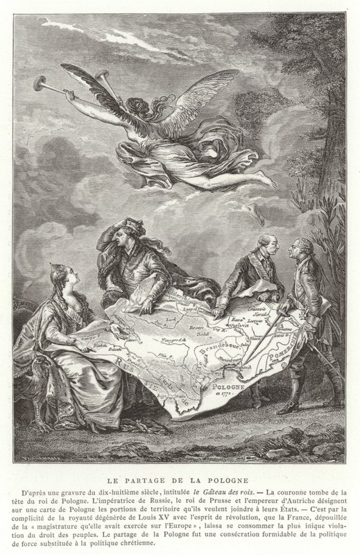 Le Partage de la Pologne, 1772 - French School