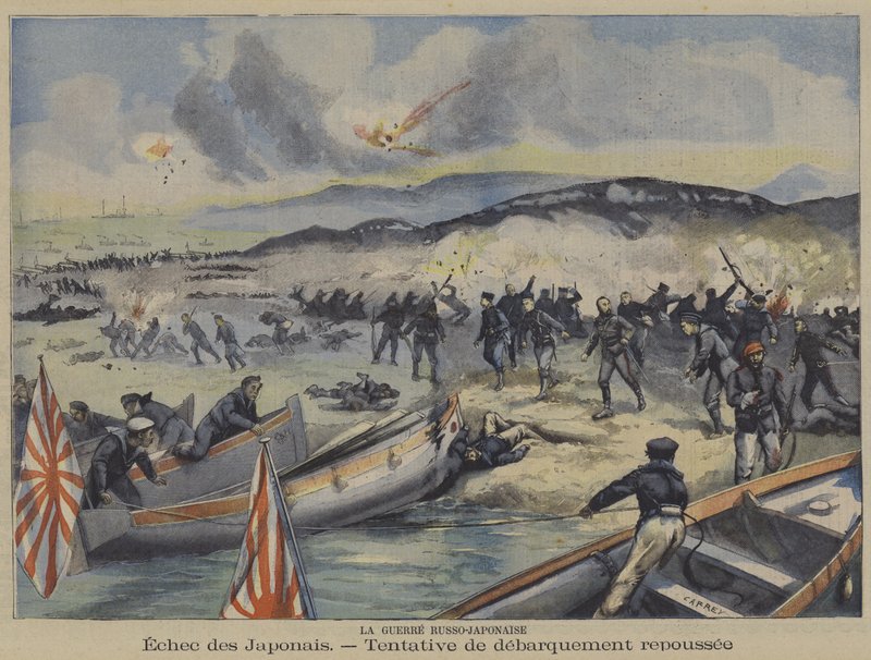 La guerre russo-japonaise : une tentative de débarquement des troupes japonaises est repoussée - French School