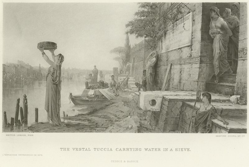 La Vestale Tuccia portant de l