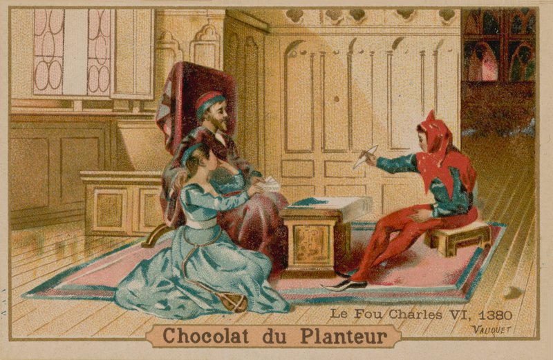 Le fou et Charles VI, roi de France - French School