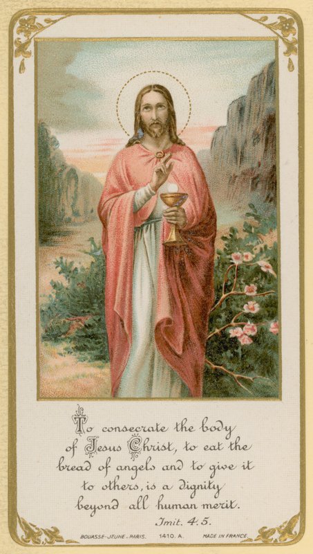 Consacrer le corps de Jésus-Christ, manger le pain des anges et le donner aux autres, est une dignité au-delà de tout mérite humain - French School