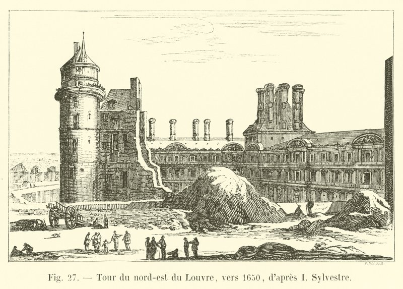 Tour du nord-est du Louvre, vers 1650, d