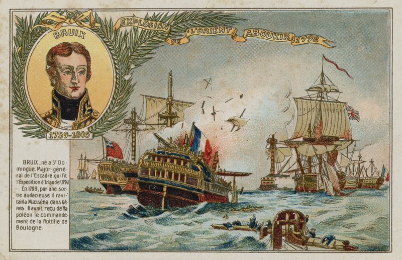 Carte de commerce avec une image de la destruction de L