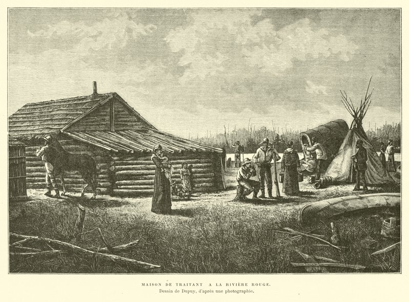Poste de traite sur la rivière Rouge, Canada - French School
