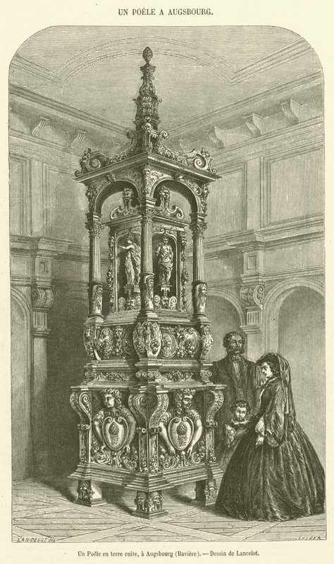 Un Poêle en terre cuite, à Augsbourg, Bavière - French School