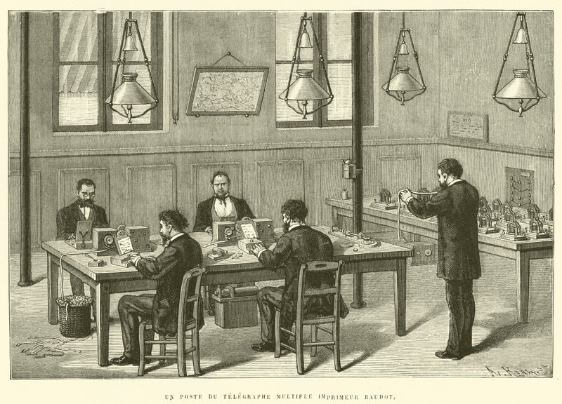 Un Poste du Télégraphe Multiple Imprimeur Baudot - French School