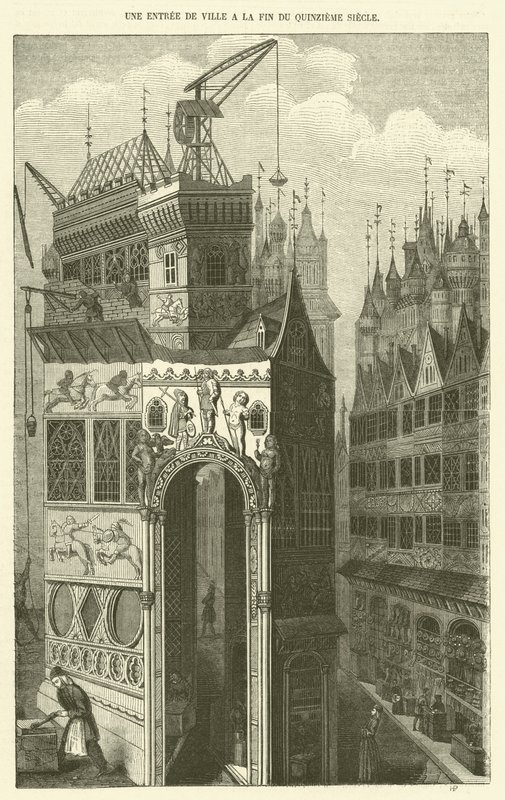 Une Entree de Ville a la Fin du Quinzieme Siecle - French School