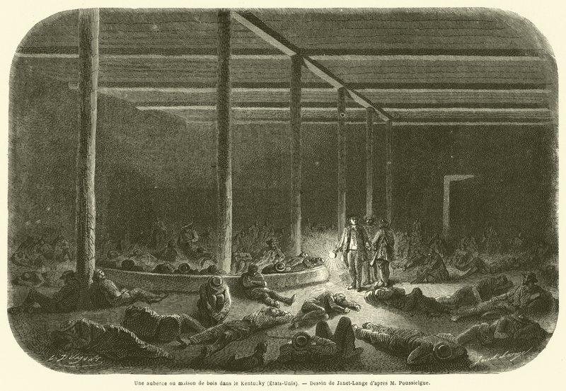 Une auberge ou maison de bois dans le Kentucky (États-Unis) - French School
