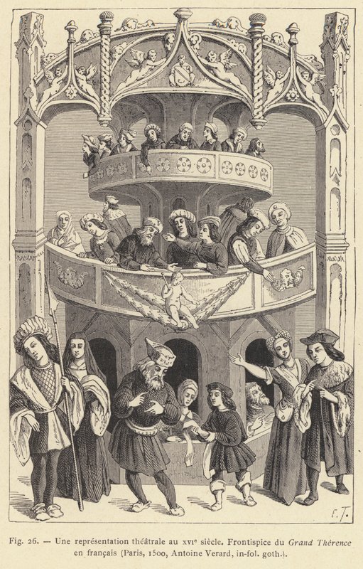 Une représentation théâtrale au XVIe siècle - French School