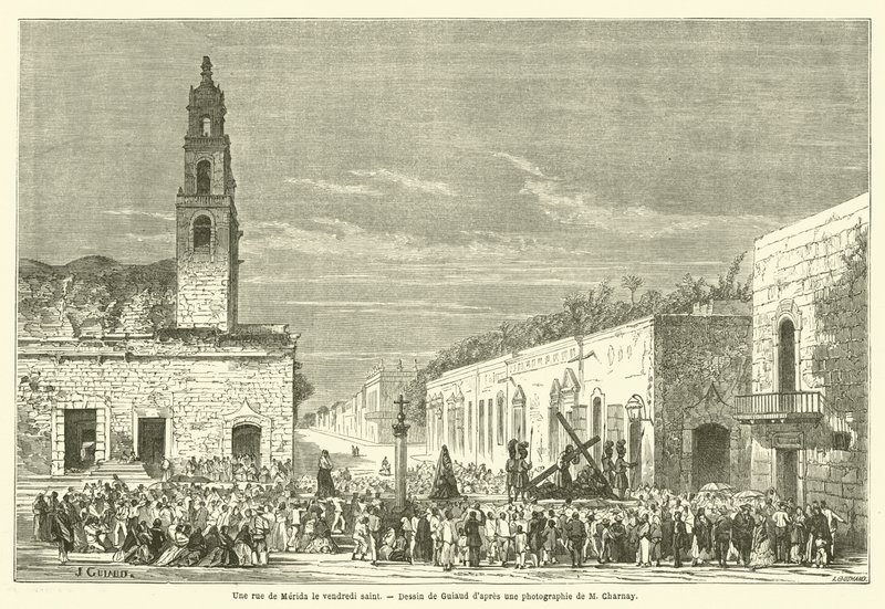Une rue de Mérida le vendredi saint - French School