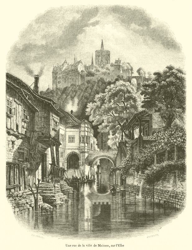 Une rue de la ville de Meissen, sur l