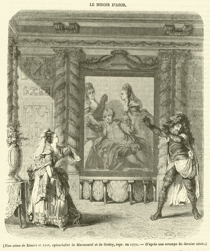 Une scene de Zemire et Azor, opera-ballet de Marmontel et de Gretry, repr en 1771 - French School