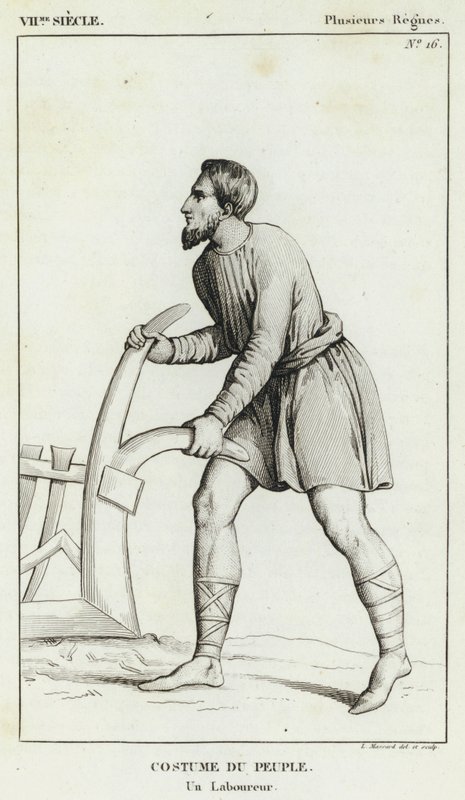 VII Siècle, Plusieurs Règnes, Costume du Peuple, Un Laboureur (gravure) - French School