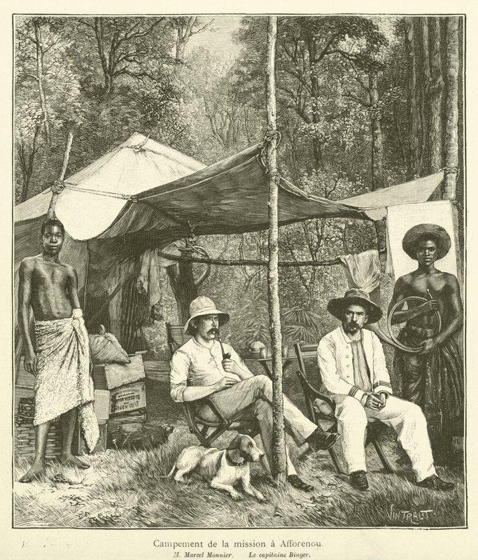 Voyage au pays de Kong (gravure) - French School