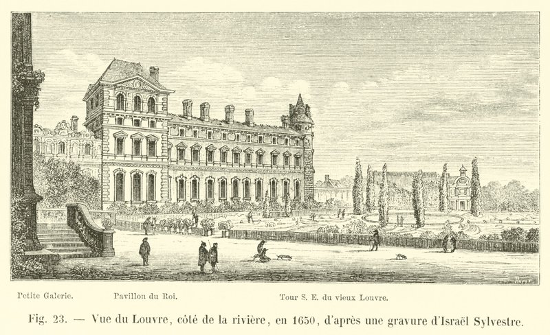 Vue du Louvre, côté de la rivière, en 1650, d