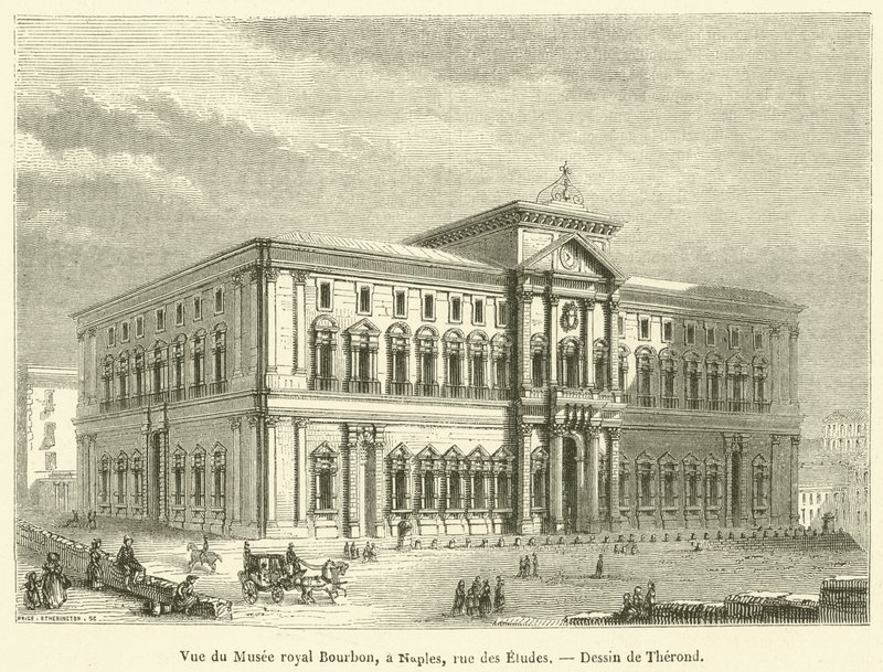 Vue du Musée royal Bourbon, à Naples, rue des Études - French School