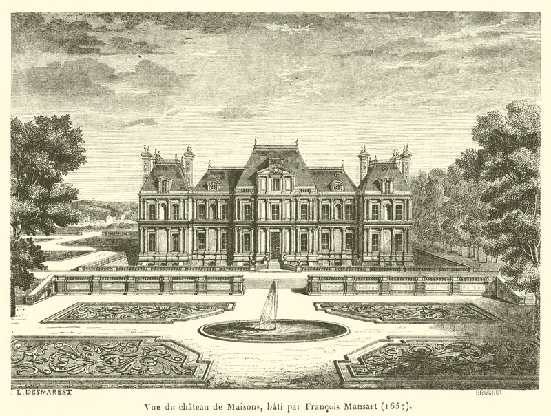 Vue du château de Maisons, bâti par François Mansart - French School