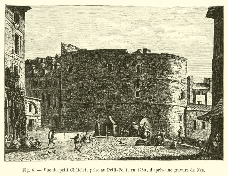 Vue du petit Châtelet, prise au Petit-Pont, en 1780; d