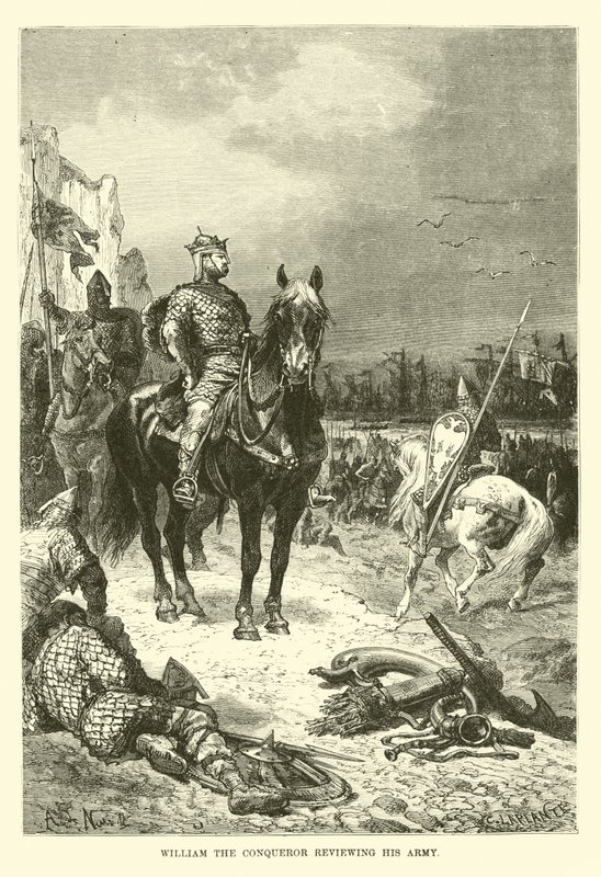 Guillaume le Conquérant passant en revue son armée - French School