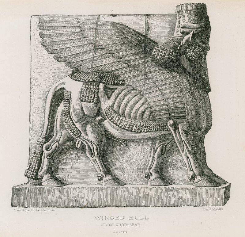 Taureau ailé, de Khorsabad, Louvre - French School