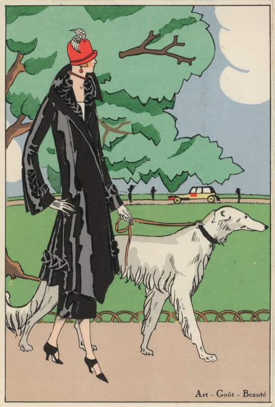 Mode féminine des années 1920 par les couturiers Martial et Armand (lithographie couleur) - French School