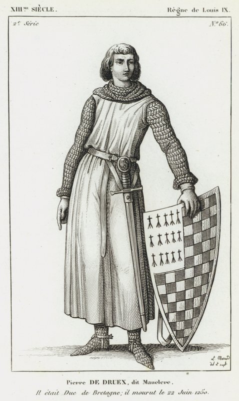 XIIIe siècle, Règne de Louis IX, Pierre de Druex, dit Mauclere, Il était Duc de Bretagne; il mourut le 22 Juin 1250 - French School