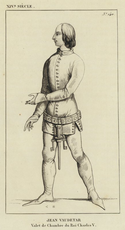 XIV Siècle, Jean Vaudetar, Valet de Chambre du Roi Charles V (gravure) - French School