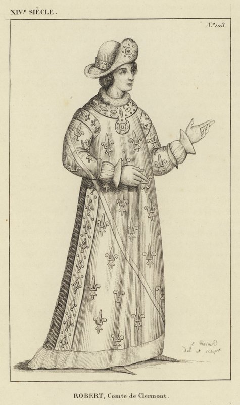 XIV Siècle, Robert, Comte de Clermont (gravure) - French School