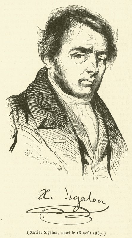Xavier Sigalon, mort le 18 aout 1837 (engraving) - French School