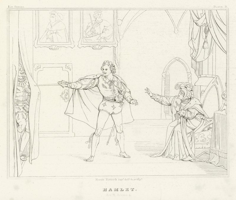 Hamlet, Acte III, Scène 4 (gravure) - Friedrich August Moritz Retzsch