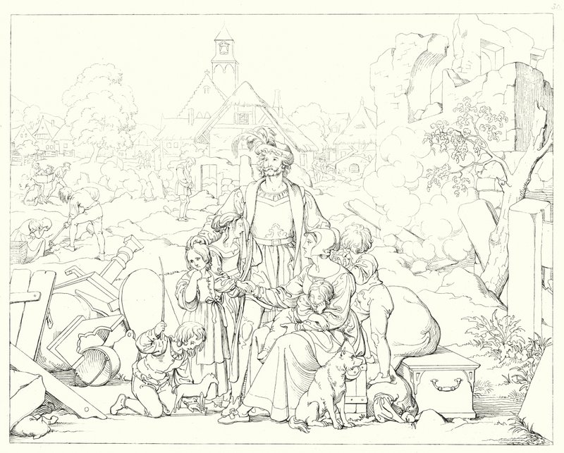Illustration pour Lied von der Glocke de Schiller - Friedrich August Moritz Retzsch