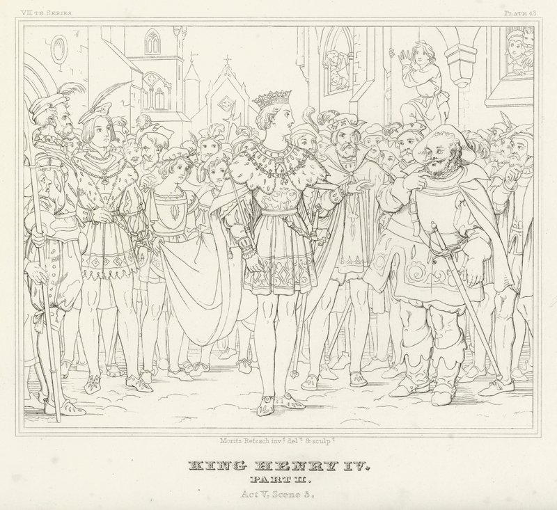 Le Roi Henri IV, Partie II, Acte V, Scène 5 (gravure) - Friedrich August Moritz Retzsch