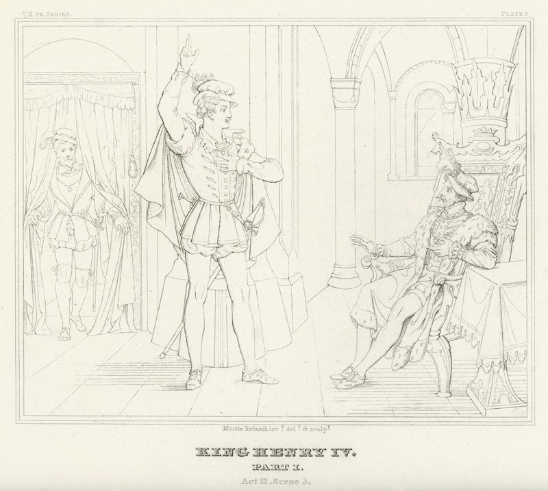 Le Roi Henri IV, Partie I, Acte III, Scène 3 - Friedrich August Moritz Retzsch