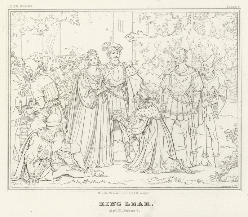 Le Roi Lear, Acte II, Scène 4 (gravure) - Friedrich August Moritz Retzsch