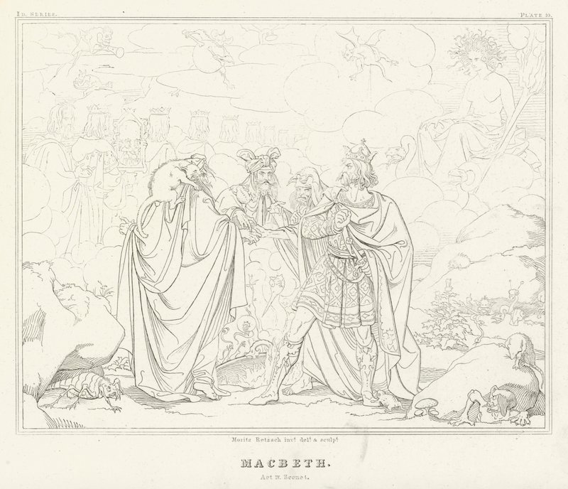 Macbeth, Acte IV, Scène 1 - Friedrich August Moritz Retzsch