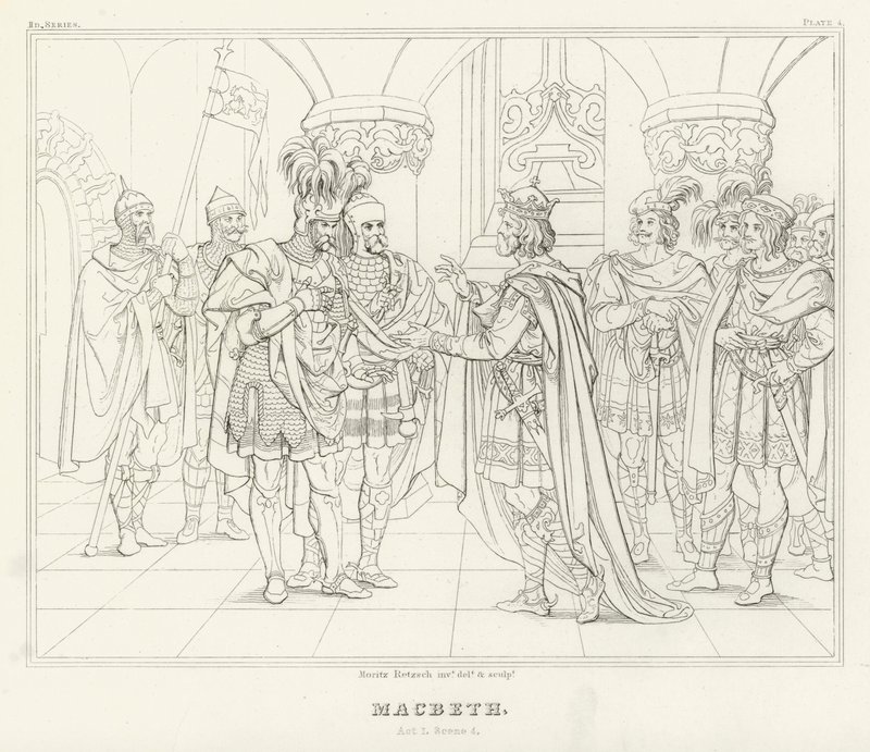 Macbeth, Acte I, Scène 4 - Friedrich August Moritz Retzsch
