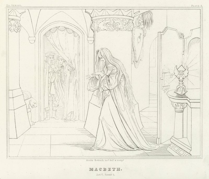 Macbeth, Acte V, Scène 1 - Friedrich August Moritz Retzsch