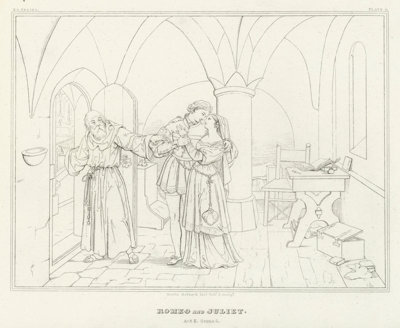 Roméo et Juliette, Acte II, Scène 6 - Friedrich August Moritz Retzsch