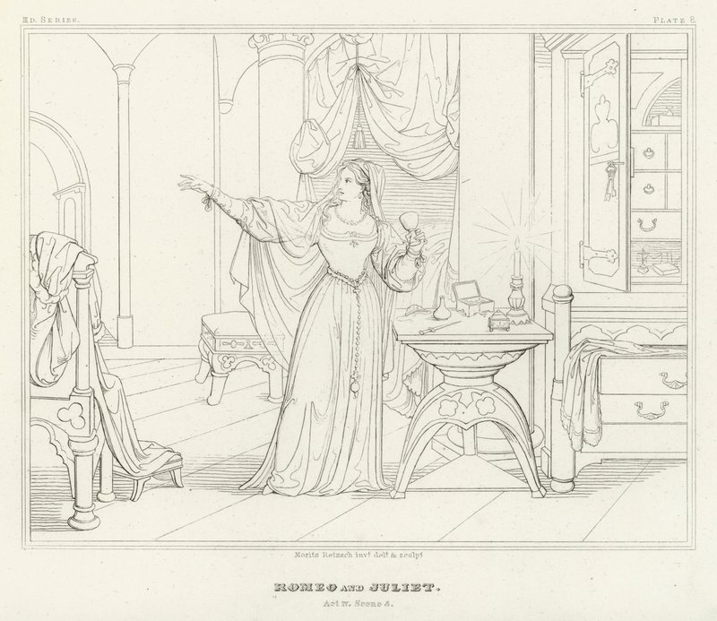 Roméo et Juliette, Acte IV, Scène 3 - Friedrich August Moritz Retzsch