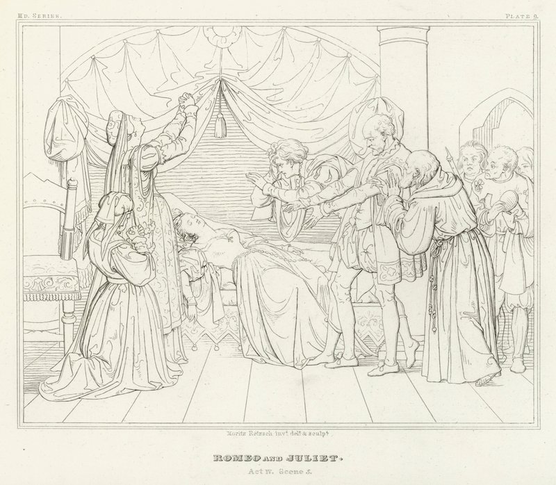 Roméo et Juliette, Acte IV, Scène 5 - Friedrich August Moritz Retzsch