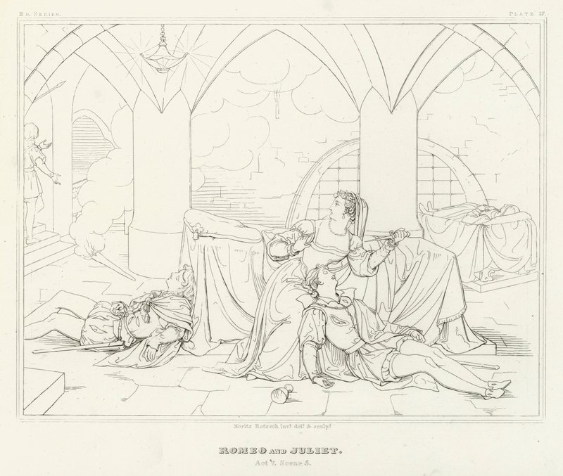 Roméo et Juliette, Acte V, Scène 3 - Friedrich August Moritz Retzsch