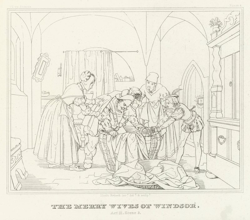 Les Joyeuses Commères de Windsor, Acte III, Scène 3 - Friedrich August Moritz Retzsch