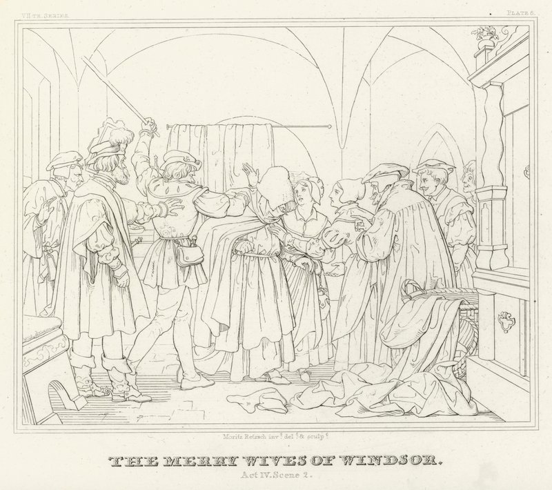 Les Joyeuses Commères de Windsor, Acte IV, Scène 2 - Friedrich August Moritz Retzsch