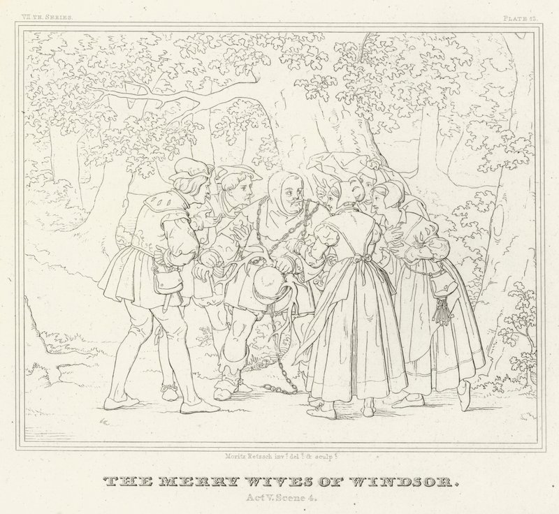 Les Joyeuses Commères de Windsor, Acte V, Scène 4 - Friedrich August Moritz Retzsch
