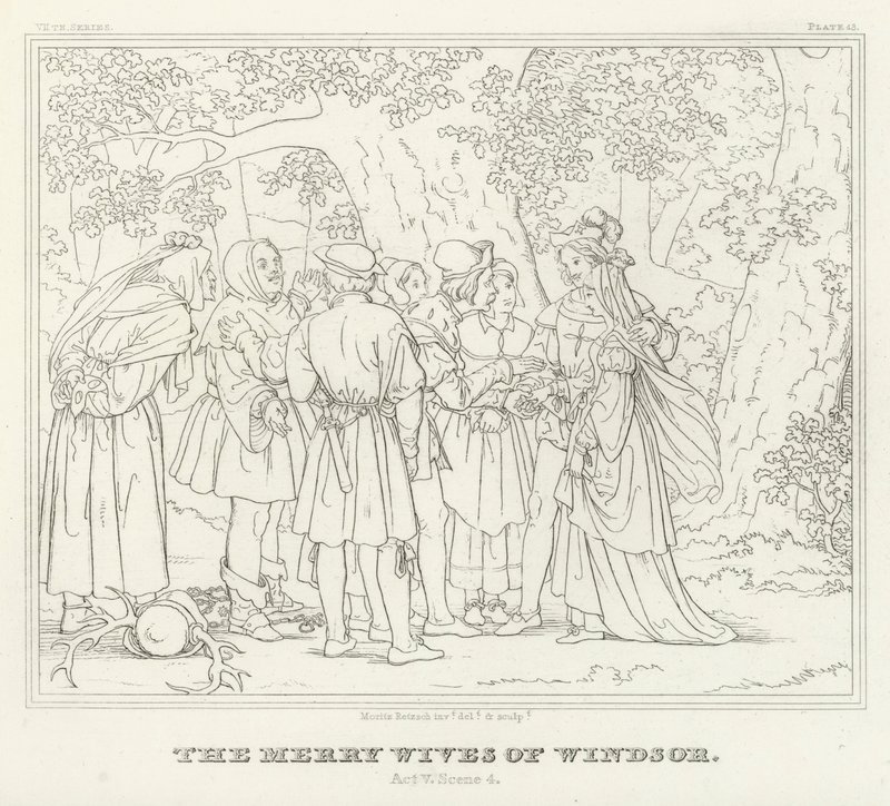 Les Joyeuses Commères de Windsor, Acte V, Scène 4 - Friedrich August Moritz Retzsch