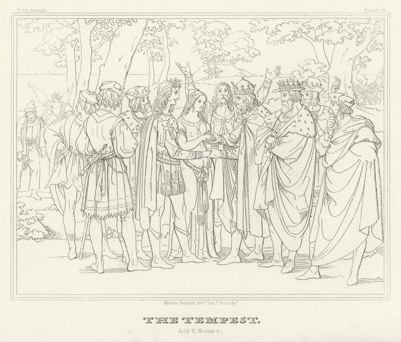 La Tempête, Acte V, Scène 1 (gravure) - Friedrich August Moritz Retzsch