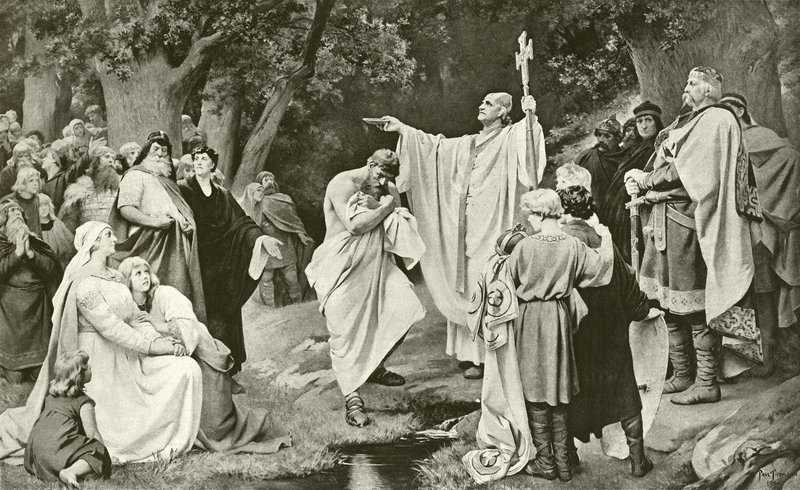 Charlemagne au baptême de Witikind - Friedrich Paul Thumann