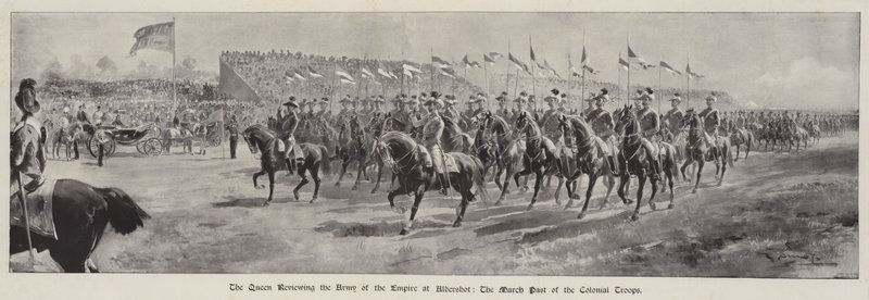 La reine passant en revue l